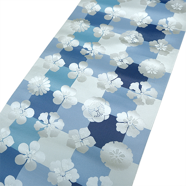 福絖織物謹製　博多織　八寸帯【Palette　青色】 仕立て込み