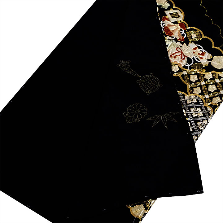 刺繍 黒留袖【雲取り】仕立て込み 刺繍 黒留袖【雲取り】 [201114-kt-4 ...