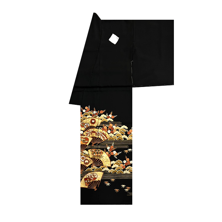 京都の一流染匠　正絹特選黒留袖【扇に松】仕立て込み - ウインドウを閉じる