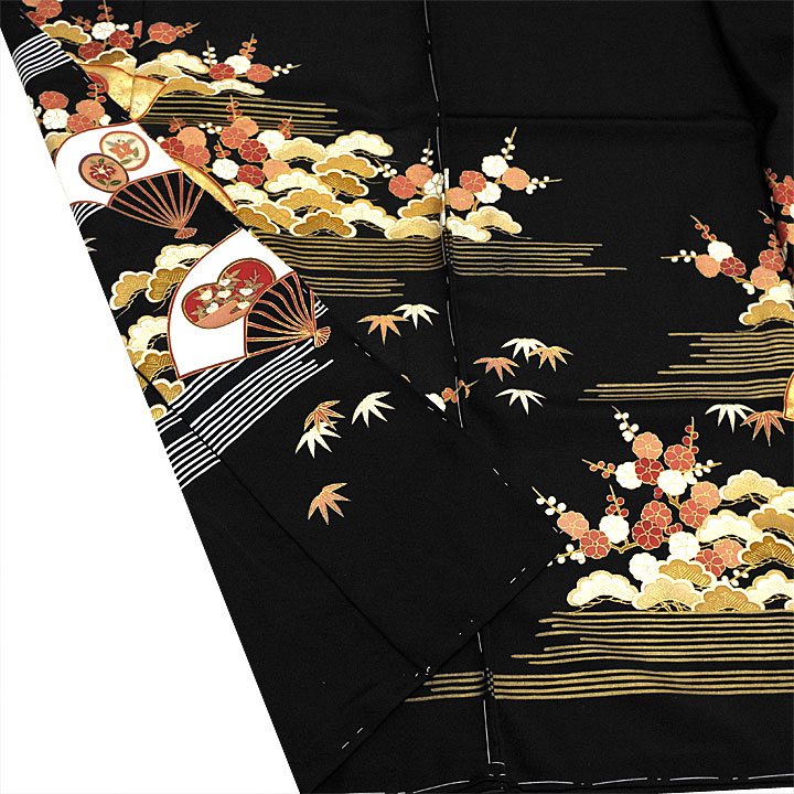 京都の一流染匠　正絹特選黒留袖【扇に松】仕立て込み