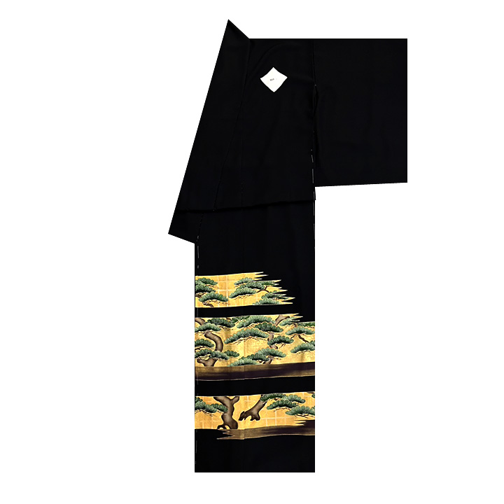 京都の一流染匠　正絹特選黒留袖【横段に松】仕立て込み