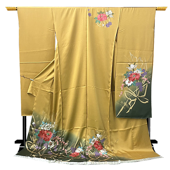 正絹振袖【葵に牡丹　芥子】仕立て込み