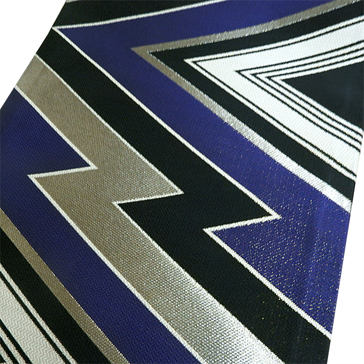 西陣織 佐々木染織謹製 袋帯【幾何学　紫】 仕立て込み - ウインドウを閉じる
