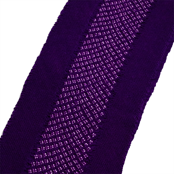 正絹 絞帯揚げ【縞　紫】