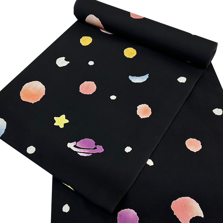 ツモリチサト　浴衣反【黒　宇宙】仕立て込み